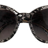 Dolce & Gabbana DG4190 Black Lace Acetate Crystal Round Sunglasses
