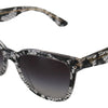 Dolce & Gabbana DG4190 Black Lace Acetate Crystal Round Sunglasses