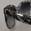 Dolce & Gabbana DG4190 Black Lace Acetate Crystal Round Sunglasses