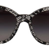 Dolce & Gabbana DG4190 Black Lace Acetate Crystal Round Sunglasses