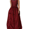 Dolce & Gabbana Burgundy Silk Beaded Evening Gown Dress
