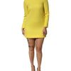 Dolce &amp; Gabbana Gelbes Minikleid aus Viskoseacetat mit langen Ärmeln