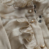 Dolce & Gabbana Gold Ascot Collar Ruffles Blouse Top