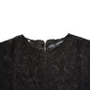 Dolce & Gabbana Black Silk Lace Trim Long Sleeves Blouse Top
