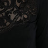 Dolce & Gabbana Black Silk Lace Trim Long Sleeves Blouse Top