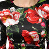 Dolce &amp; Gabbana Schwarzes, figurbetontes Minikleid mit Blumenmuster von Fiori Pittorici