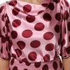 Dolce & Gabbana Pink Red Polka Dot Silk Satin Maxi Gown Dress