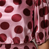 Dolce & Gabbana Pink Red Polka Dot Silk Satin Maxi Gown Dress