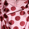 Dolce & Gabbana Pink Red Polka Dot Silk Satin Maxi Gown Dress