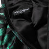 Dolce & Gabbana Black Green Metallic Jacquard Mini Long Dress