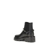 Valentino Garavani Black Calf Leather Bos Taurus Ankle Boots