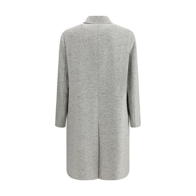 Lardini Gray Fleece Wool Coat