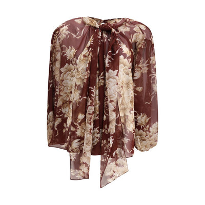 Dolce & Gabbana Bordeaux Silk Pattern Shirt