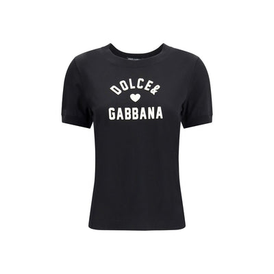 Dolce &amp; Gabbana Schwarzes Baumwoll-T-Shirt