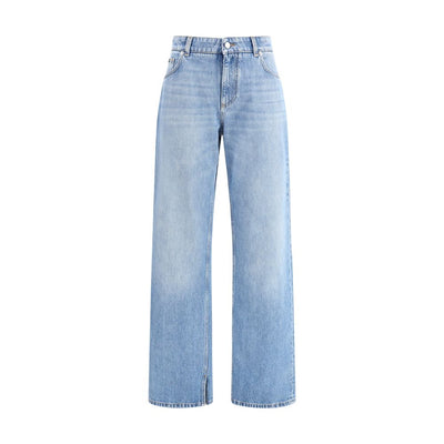 Dolce &amp; Gabbana hellblaue Baumwolljeans mit geradem Bein