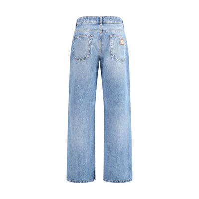 Dolce &amp; Gabbana hellblaue Baumwolljeans mit geradem Bein