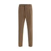 Cruna Brown Fleece Wool Casual Pants