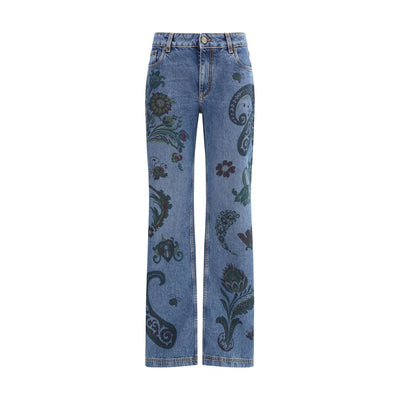 Etro Blue Cotton Flared Jeans