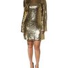 Dolce & Gabbana Gold Sequin Long Sleeve Mini Dress