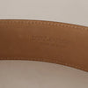 Costume National Brown Leather Gold Metal Oval Buckle Belt