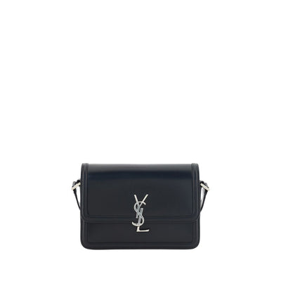 Saint Laurent Schultertasche aus schwarzem Kalbsleder, Modell Bos Taurus