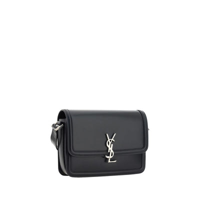 Saint Laurent Schultertasche aus schwarzem Kalbsleder, Modell Bos Taurus