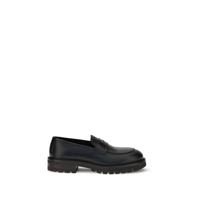 Ferragamo Black Rubber Slip-On Loafers