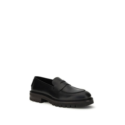 Ferragamo Black Rubber Slip-On Loafers