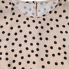 Dolce &amp; Gabbana Beige Schwarze Seidenbluse mit Polka-Dots und kurzen Ärmeln