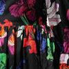MSGM Dress Black Multicolor Floral Ruffle Long Sleeve Mini Dress