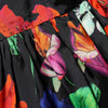MSGM Dress Black Multicolor Floral Ruffle Long Sleeve Mini Dress