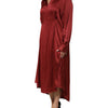 Fabiana Filippi Burgundy Acetate Viscose Satin Long Dress
