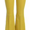 Dolce & Gabbana Yellow Flared Bootcut Capri Cotton Pants