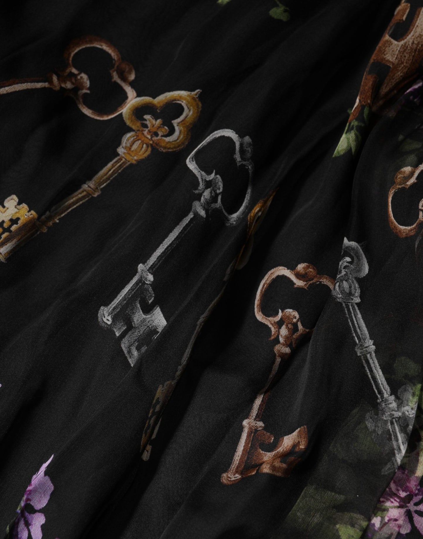 Dolce &amp; Gabbana Schwarzes trägerloses Kleid mit Blumenmuster und Kristallen