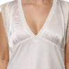PINKO White Silk Blend Lace Trim Sleeveless V-Neck Women’s Top