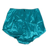 Dolce & Gabbana Aqua Green Satin High-Waist Briefs Underwear