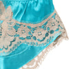 Dolce & Gabbana Blue Silk Satin Lace Trim New Slip Underwear