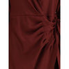 Crida Milano Bordeaux Silk Casual Dress