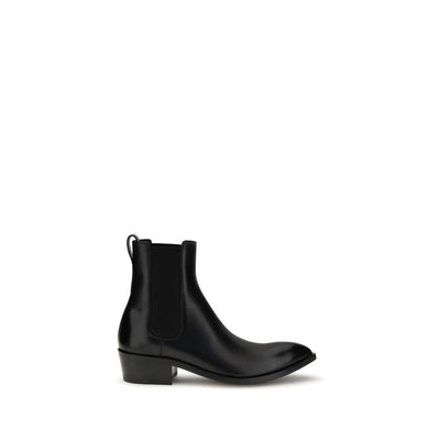 Tom Ford Black Calf Leather Bos Taurus Chelsea Boots