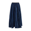 Sara Roka Blue Polyester Midi Skirt