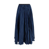 Sara Roka Blue Polyester Midi Skirt