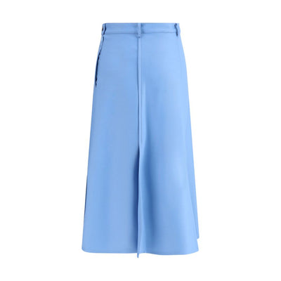 Crida Milano Light Blue Wool Midi Skirt