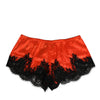 Dolce & Gabbana Red Silk Satin Lace Shorts Underwear