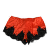 Dolce & Gabbana Red Silk Satin Lace Shorts Underwear