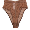 Dolce & Gabbana Brown Sheer Mesh High Waist Briefs Underwear