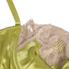 Dolce & Gabbana Lime Green Silk Satin Lace Padded Balconnet Underwear