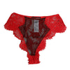 Dolce & Gabbana Red Floral Lace Sheer Briefs Women Underwear