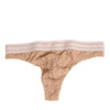 Dolce & Gabbana Beige Lace Logo Elastic Waist Thong Tanga Underwear