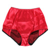 Dolce & Gabbana Red Silk Satin High-Waist Briefs Underwear