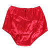 Dolce & Gabbana Red Silk Satin High-Waist Briefs Underwear